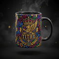 TITAN Champion Oversized Mug — Crown Edition bold tattoo-style artwork