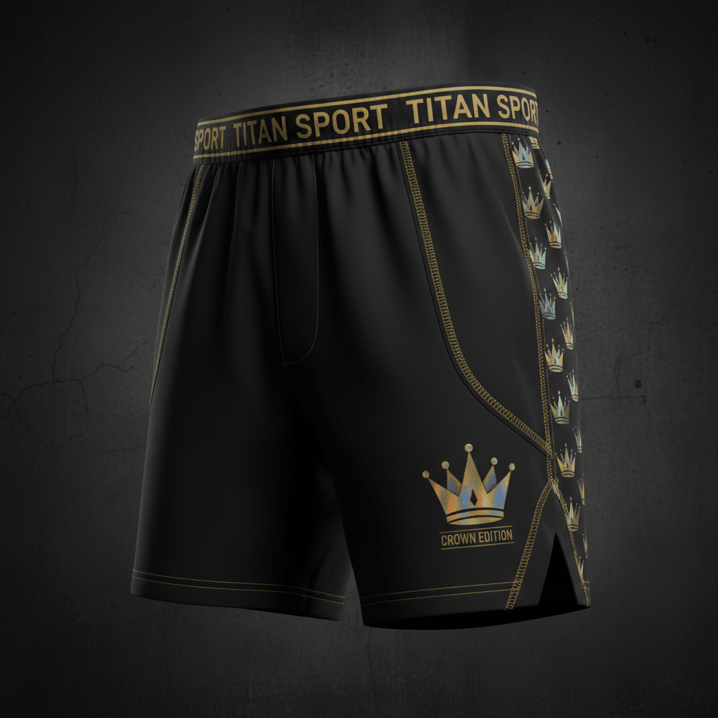 TITAN Crown Edition Rugby Shorts Matte Black Gold