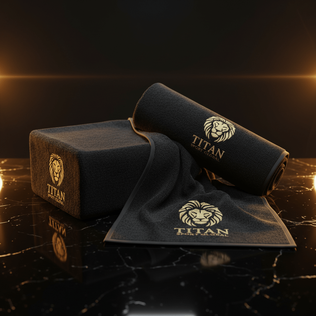 TITAN Premium Gym Towel Set Gold Lion