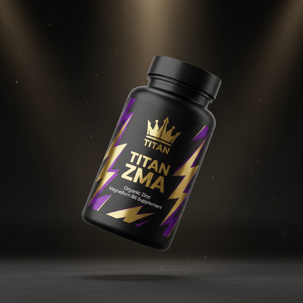 TITAN ZMA Organic Zinc Magnesium B6 supplement bottle