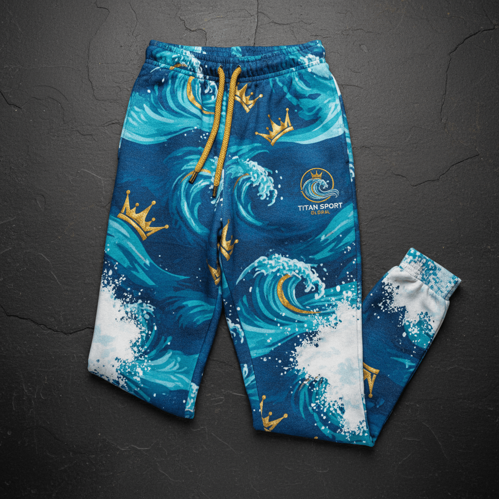 TITAN Men's Ocean Wave Crown Joggers flat lay