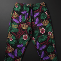 TITAN Crown Edition Tattoo Art Women's Lounge Joggers - bold butterfly tropics tattoo artwork on matte black fabric