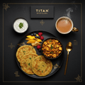 TITAN Indian Paneer Power Breakfast meal kit flat lay dark luxury