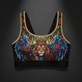 Fearless Queen Women's Sports Bra — TITAN Crown Edition tattoo artwork