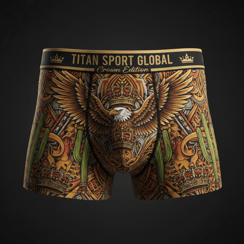 TITAN Crown Edition Men's Desert Eagle Boxer Briefs — Tan & Gold
