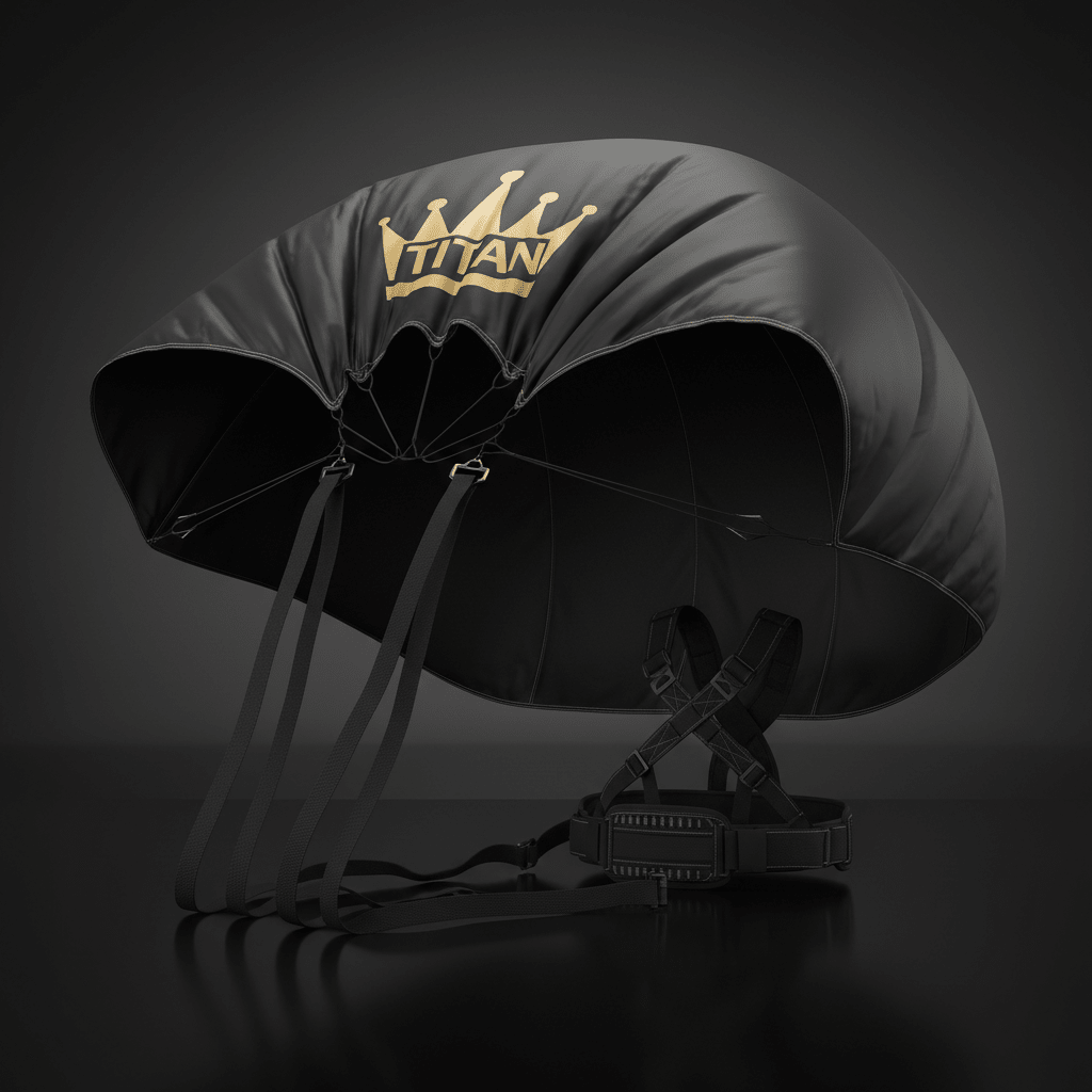 TITAN Crown Edition Speed Parachute Resistance Trainer matte black gold