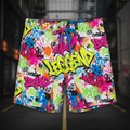 TITAN Men's Swim Trunks — Neon Graffiti bold urban colorful design