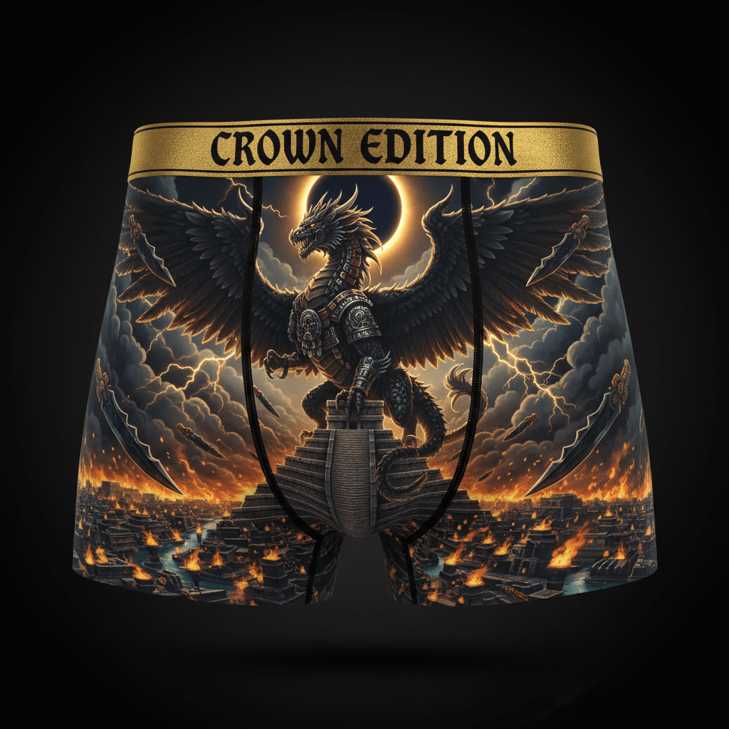 TITAN Mexica Dragon Warrior Men's Boxer Briefs — Crown Edition