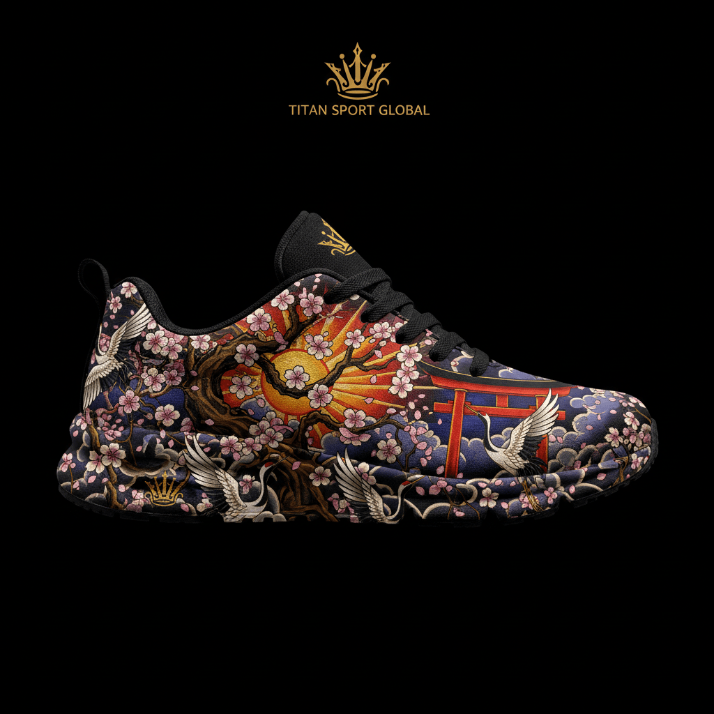 TITAN Crown Edition Color Cherry Blossom Women's Training Shoe Color Tattoo Art