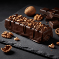 TITAN Protein Date Bar – Dark Chocolate Walnut, premium dark chocolate product photography
