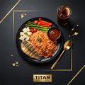 TITAN Senegalese Sea Bass Thieboudienne Breakfast meal kit flat lay dark luxury