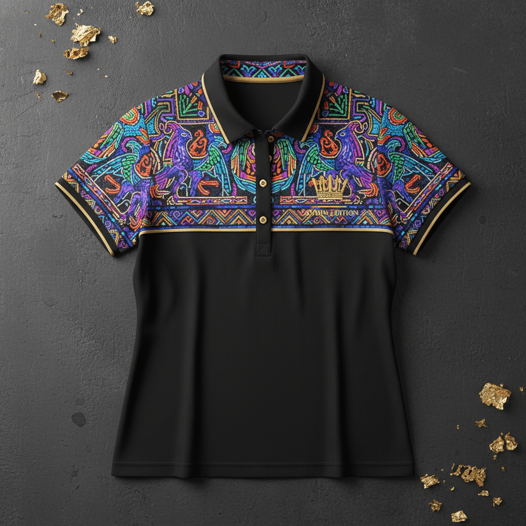 TITAN Women's Neon Byzantine Mosaic Sport Polo — Constantinople Edition