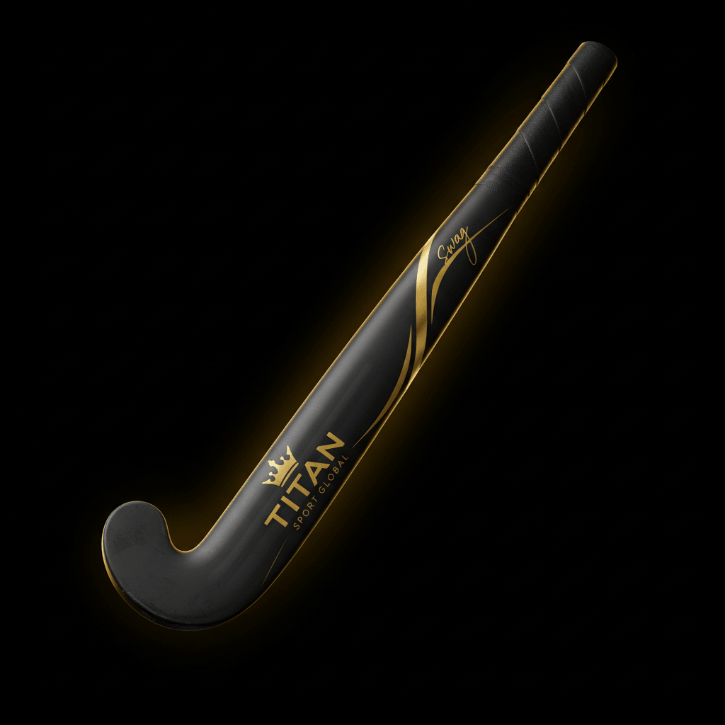 TITAN Field Hockey Stick Elite Blackout — matte black with gold crown logo