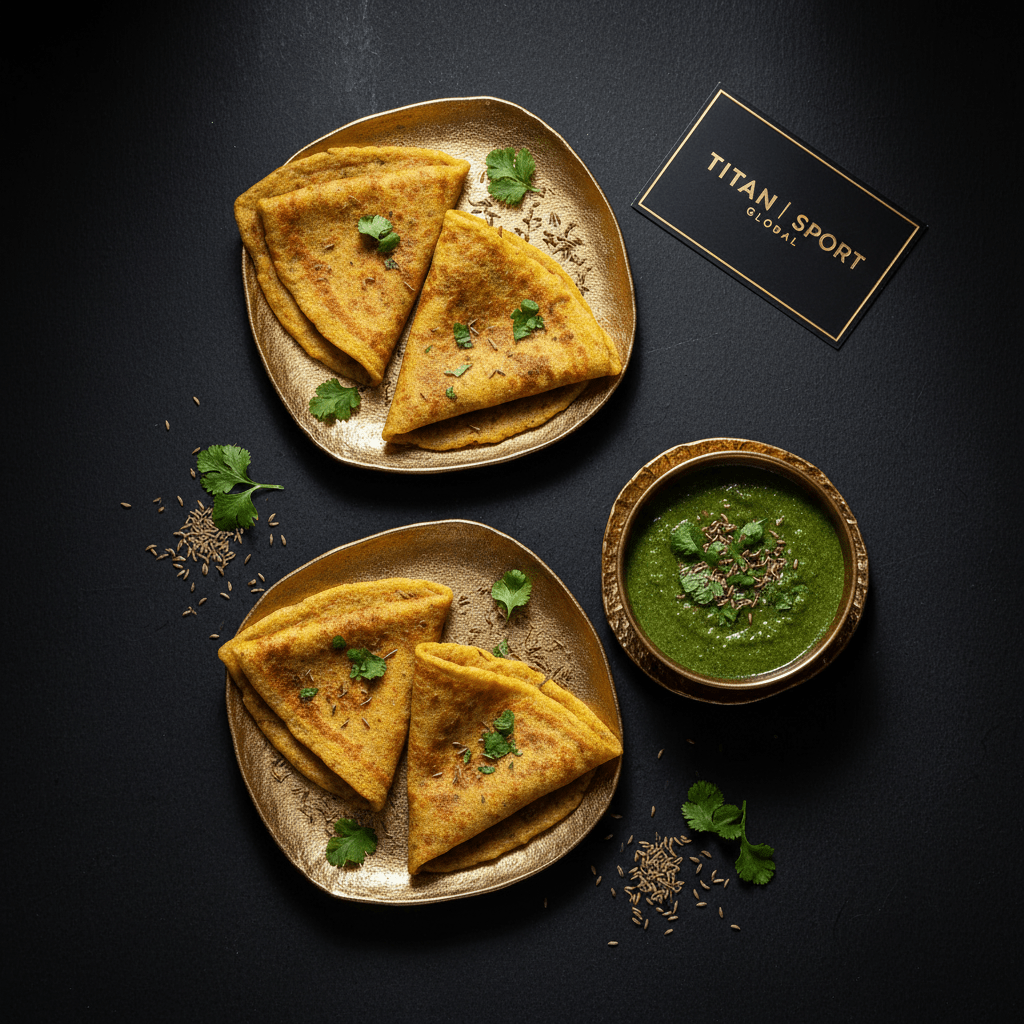 TITAN Indian Vegan Moong Dal Chilla Breakfast - High-Protein Meal Plan