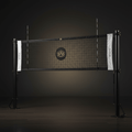 TITAN Volleyball Net Set Crown Edition regulation size matte black steel cable gold crown logo adjustable poles