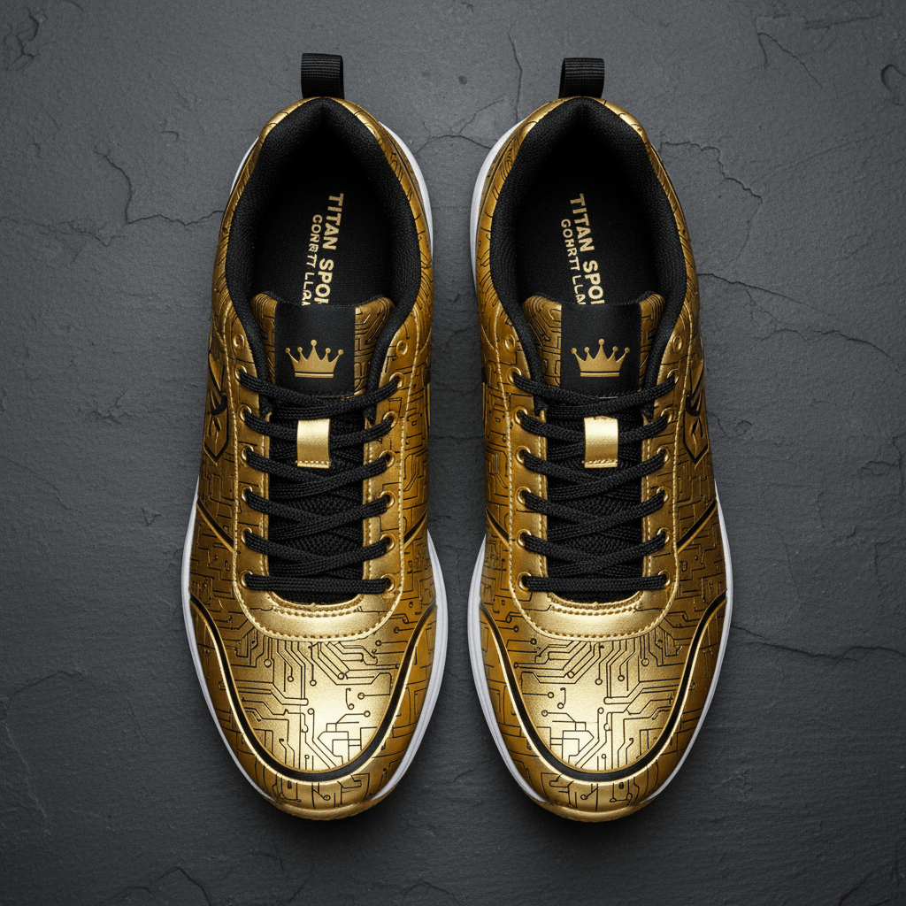 TITAN Men's Cyber Gold Crown Training Shoes flat lay