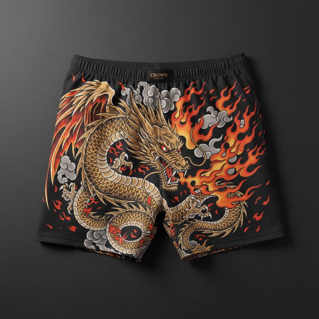 TITAN Men's Swim Trunks Dragon King Crown Edition