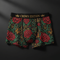 TITAN Crown Edition Women's Cozy Boxer Shorts — Rose Garden Queen Tattoo Art