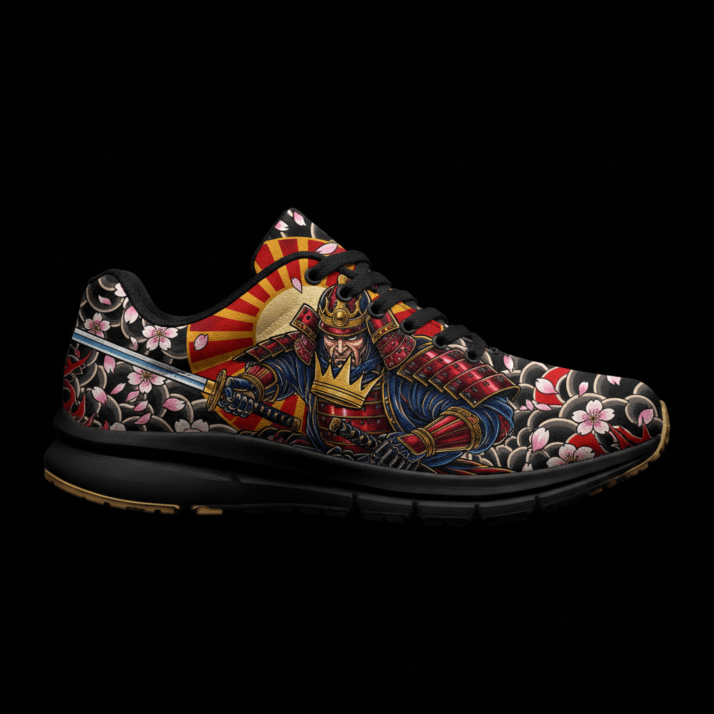 TITAN Crown Edition Color Samurai Men's Running Shoe Color Tattoo Art