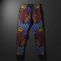TITAN Crown Edition Tattoo Art Men's Lounge Joggers - bold wolf summit tattoo artwork on matte black fabric