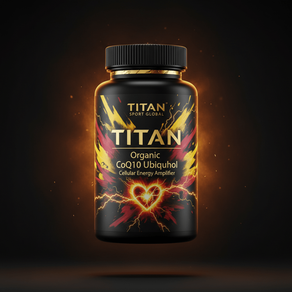 TITAN Organic CoQ10 Ubiquinol - Cellular Energy Amplifier supplement bottle