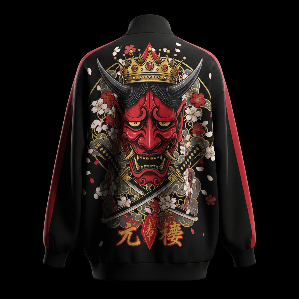 Oni Crown Warrior Track Jacket — TITAN Crown Edition Japanese warrior streetwear