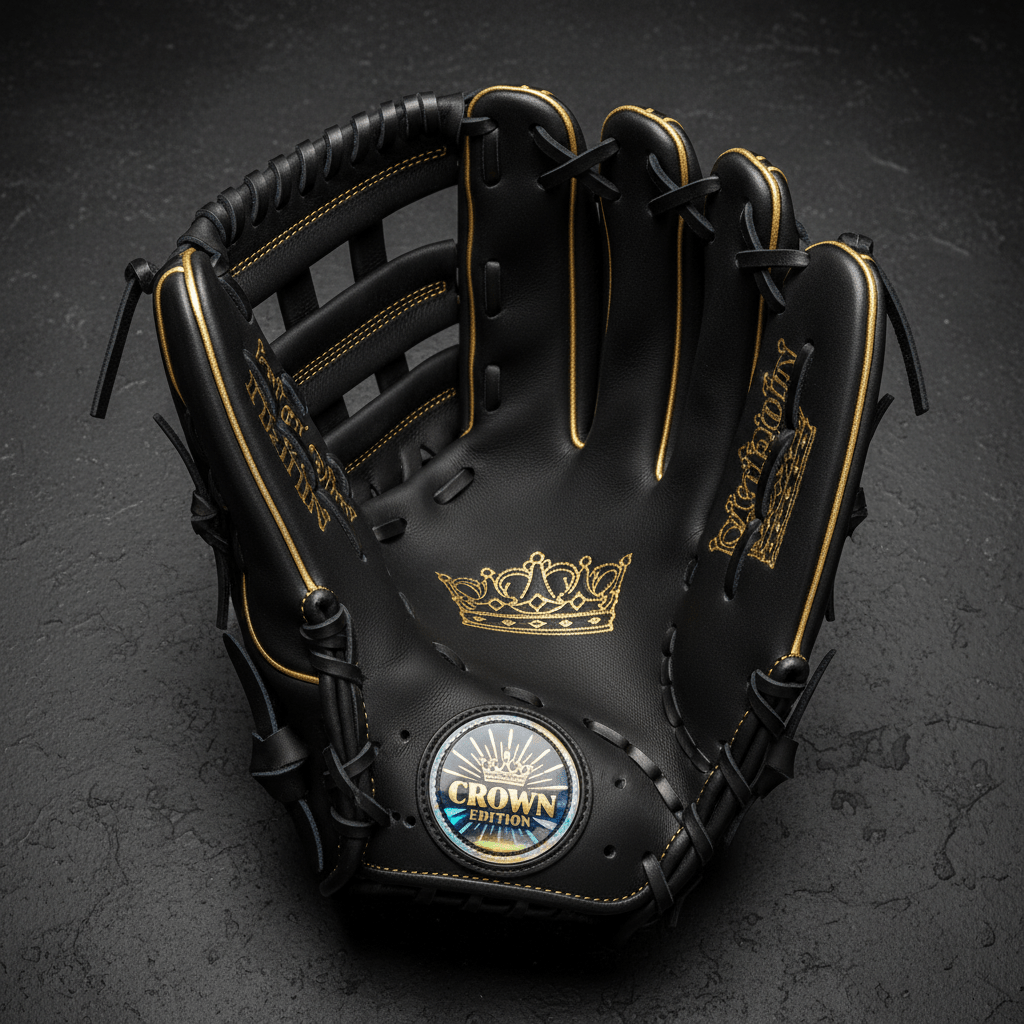 TITAN Crown Edition Baseball Fielding Glove Matte Black Gold