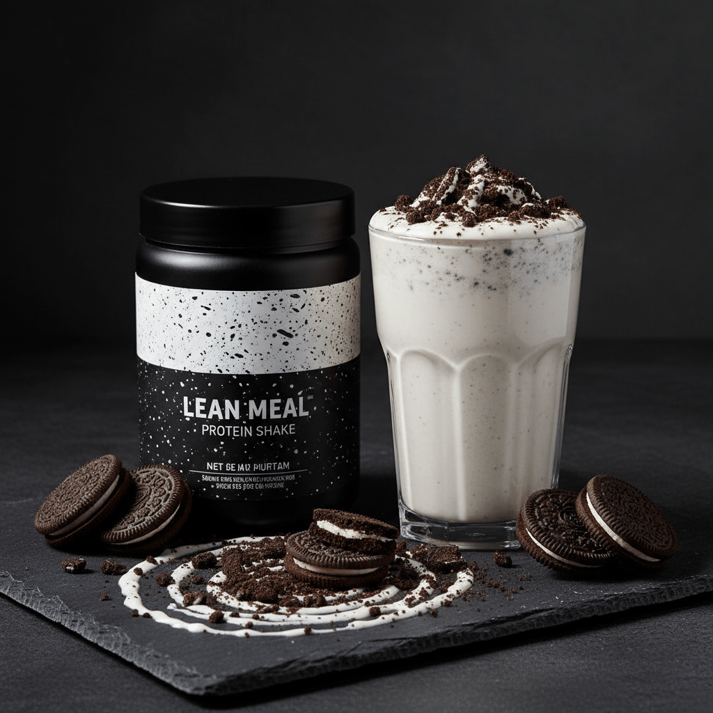TITAN Lean Meal Shake – Cookies & Cream, premium product photography