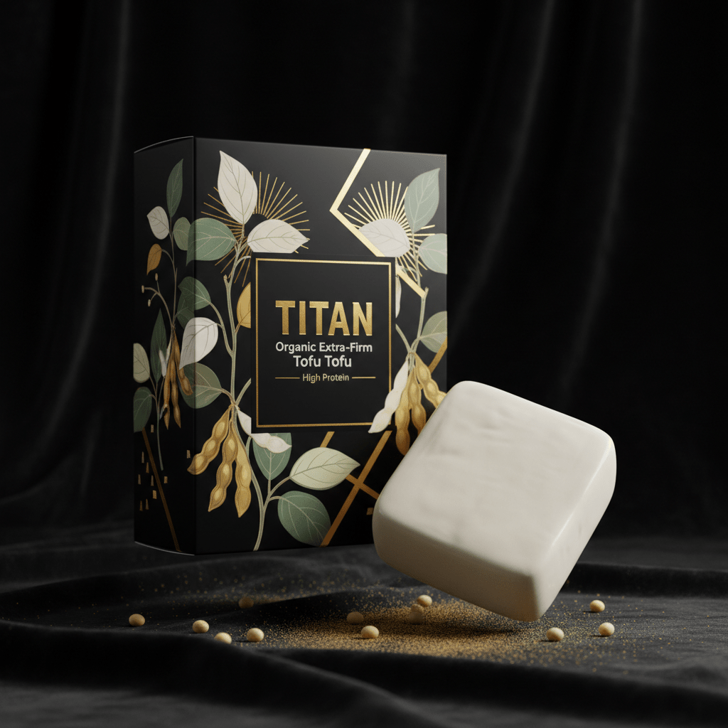 TITAN Organic Extra-Firm Tofu High Protein — ultra-premium luxury editorial product shot