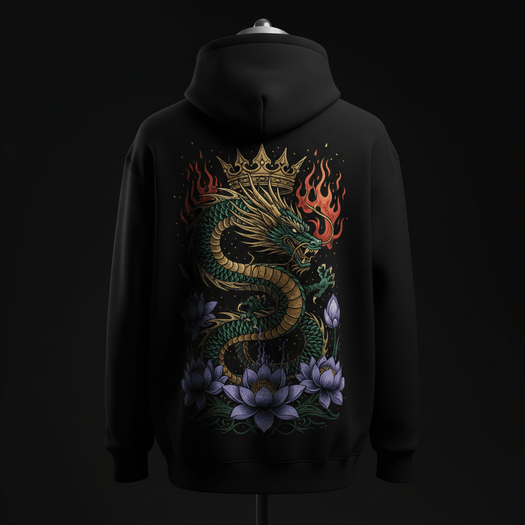 Dragon Crown Zip-Up Hoodie — TITAN Crown Edition spiritual warrior streetwear
