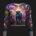 TITAN Women’s Alien Orchid Panther Long Sleeve Crop — Void Bloom Edition