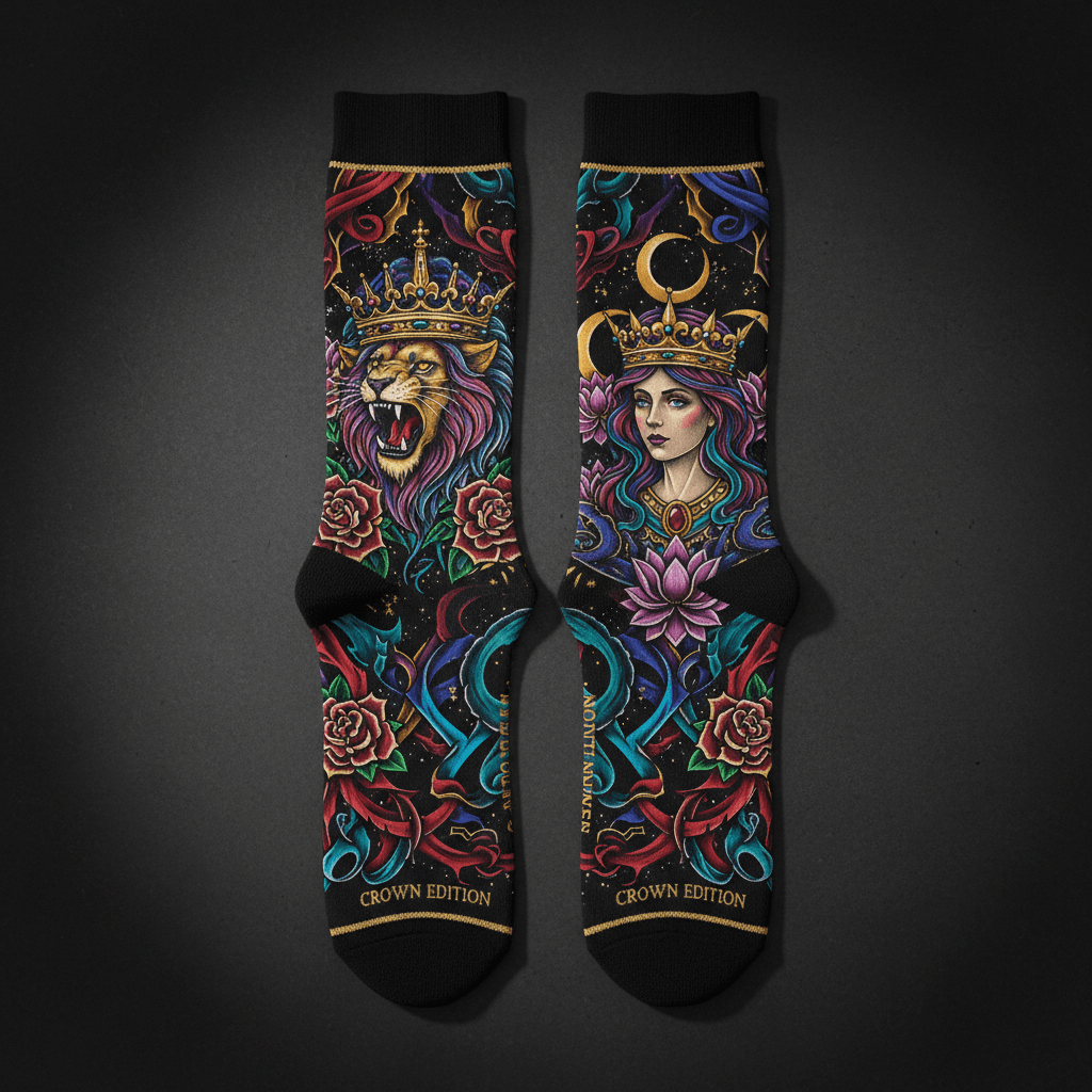 TITAN Crown Edition Tattoo Art Bamboo Athletic Socks