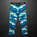 TITAN Men's Ocean Wave Crown Compression Tights flat lay