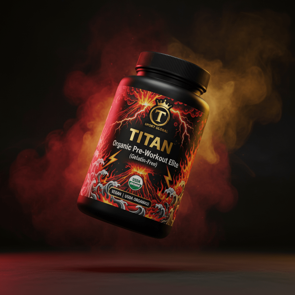 TITAN Organic Pre-Workout Elite Gelatin-Free - Vegan Organic Pre-Workout Supplement
