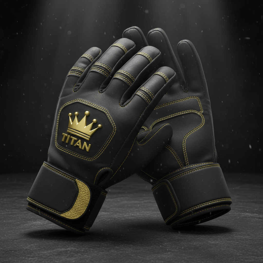 TITAN Elite Gym Gloves with Wrist Support Black & Gold