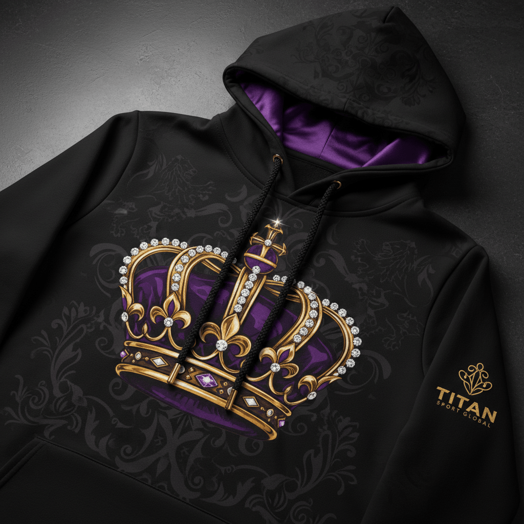 TITAN Women's Midnight Royale Crown Pullover Hoodie flat lay