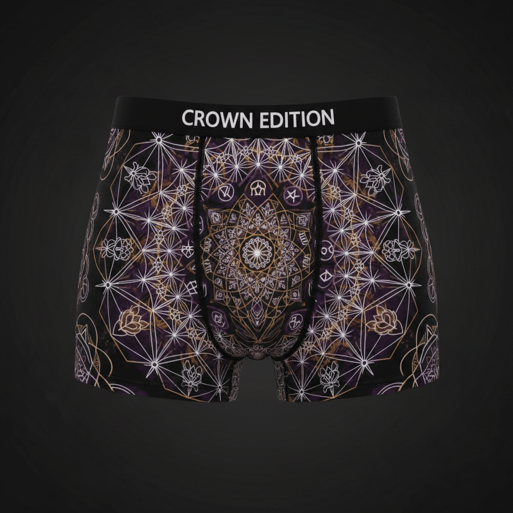 TITAN Women's Cozy Boxer Shorts Mandala Queen Crown Edition