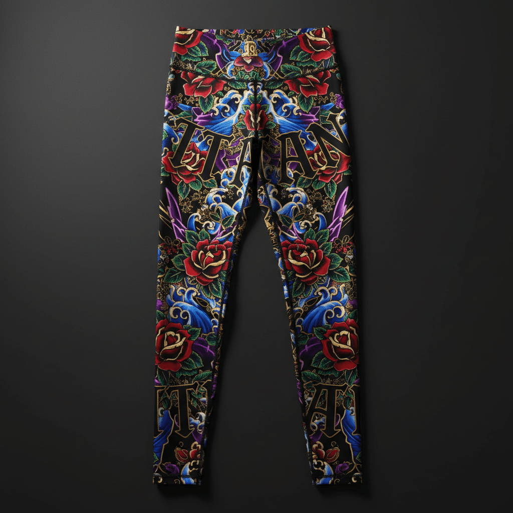 TITAN All-Over Print Leggings - Black & Gold Crown Edition