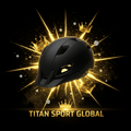 TITAN SPORT GLOBAL cycling helmet with gold crown branding on dark background