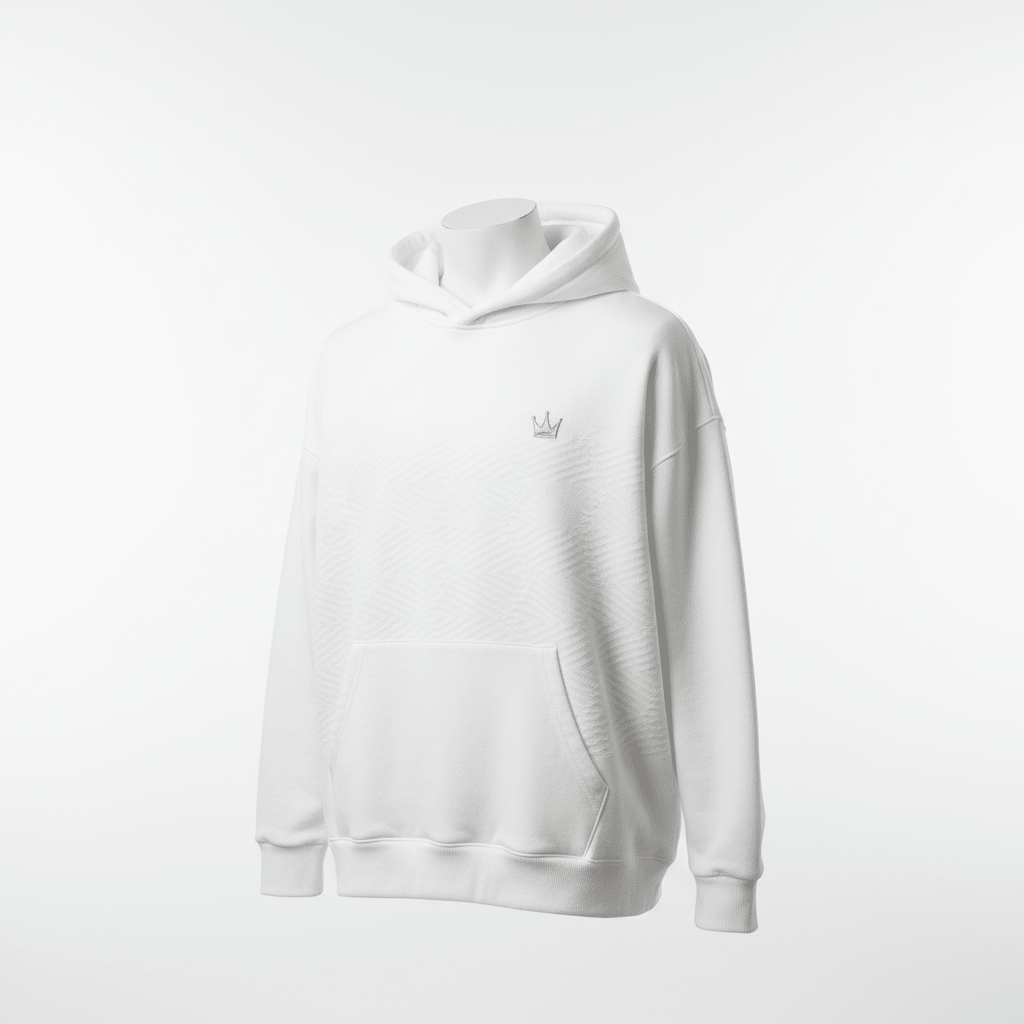 TITAN Arctic White Men’s Hoodie — Crown SWAG Edition