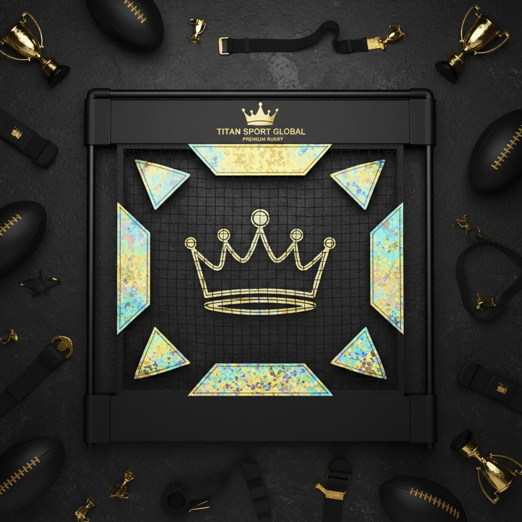 TITAN Crown Edition Rugby Lineout Throwing Net Matte Black Gold