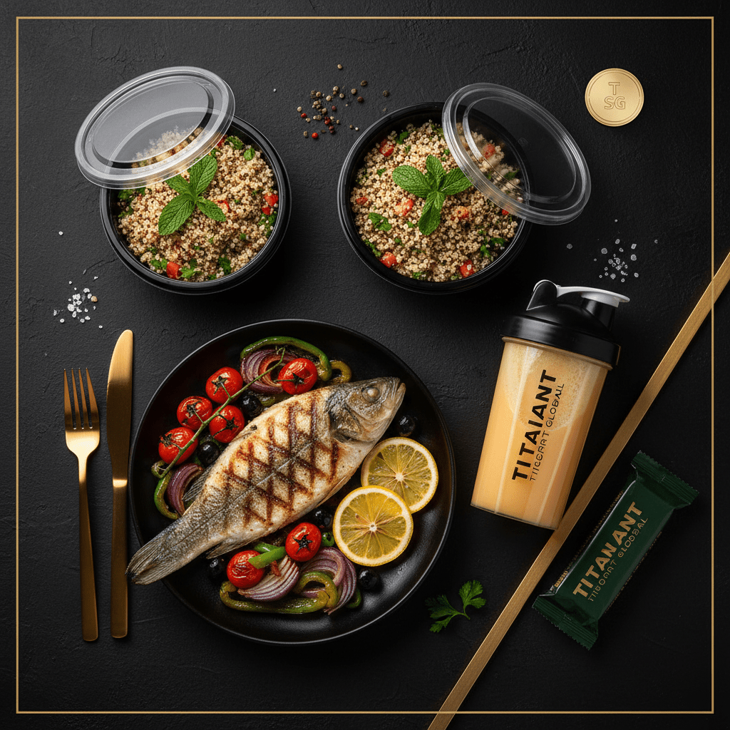 TITAN Crown Grilled Sea Bass Mediterranean high-protein weekly monthly meal plan bundle