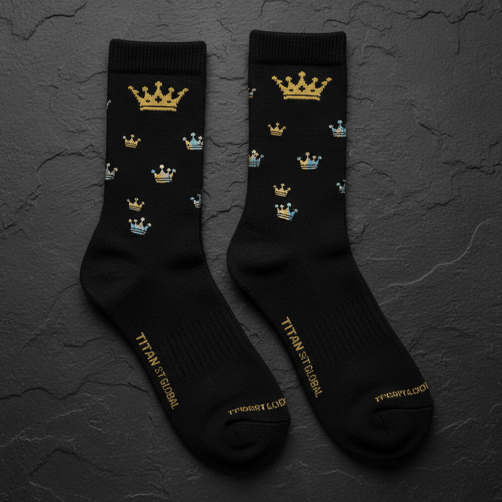 TITAN Crown Edition Rugby Socks Matte Black Gold