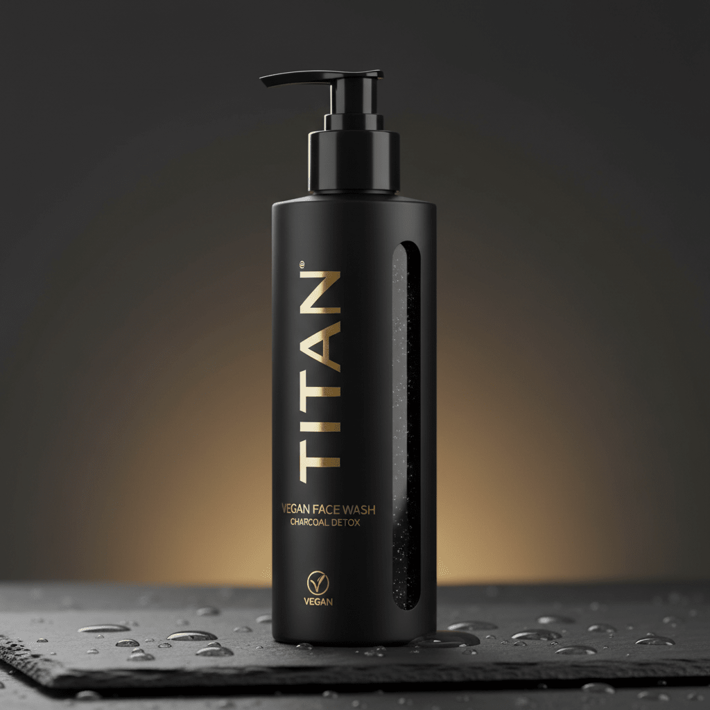 TITAN Vegan Face Wash Charcoal Detox 6oz