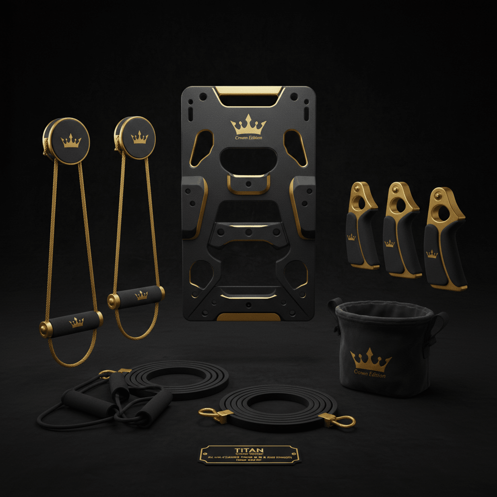 TITAN All-In-One Rock Climber's Finger & Grip Strength Home Gym Kit — Crown Edition