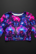 TITAN Women's Alien Orchid Panther Long Sleeve Crop — Void Bloom Edition