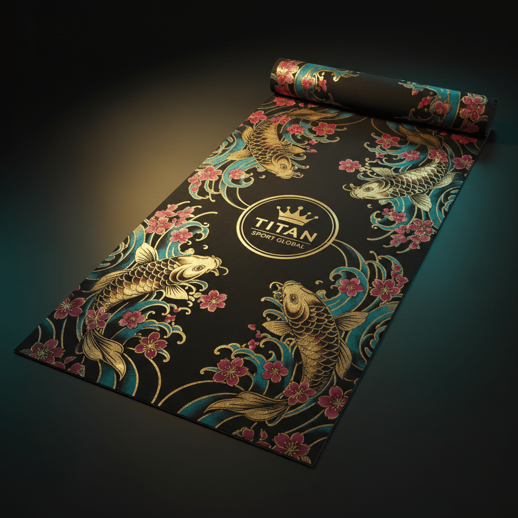 TITAN Luxury Yoga Mat Gold - Premium Natural Rubber Mat with 24K Gold Accents