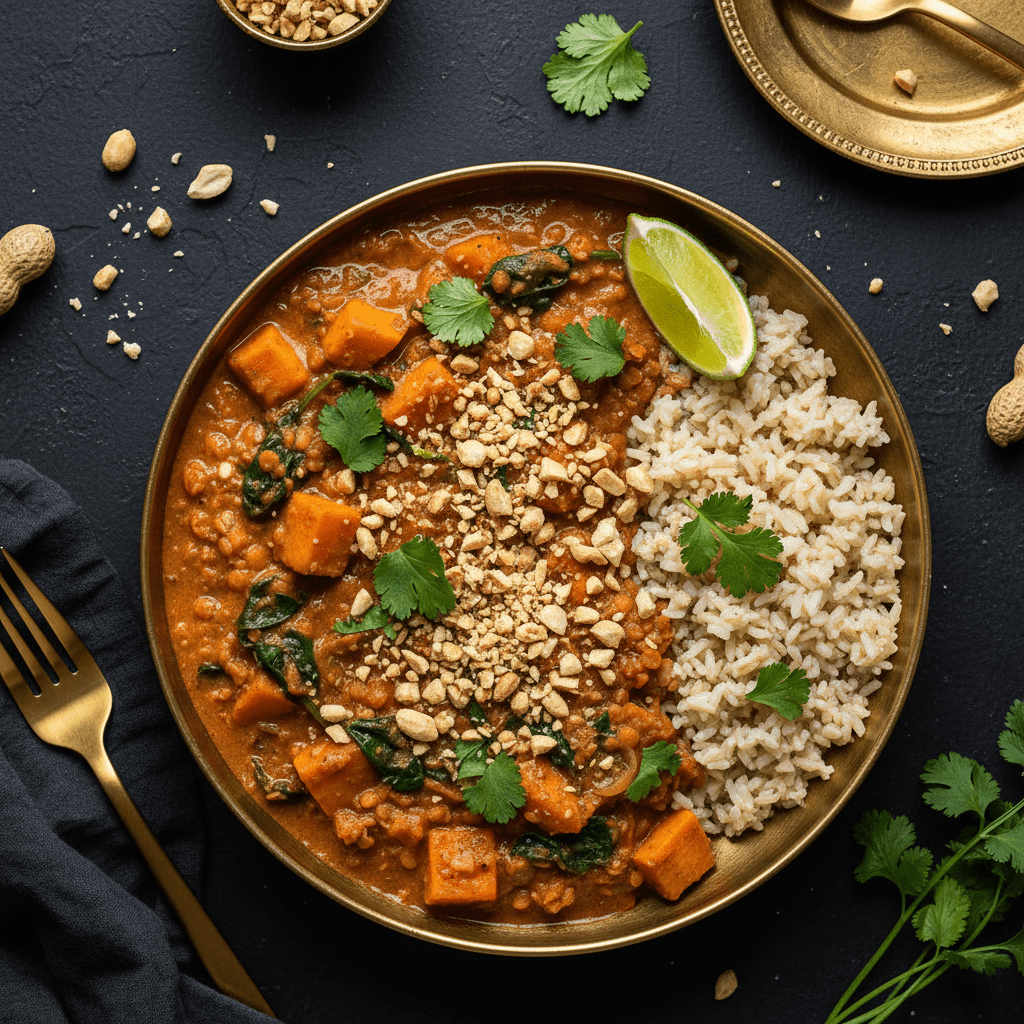 TITAN West African Peanut Lentil Stew Vegan Muscle Dinner Bowl