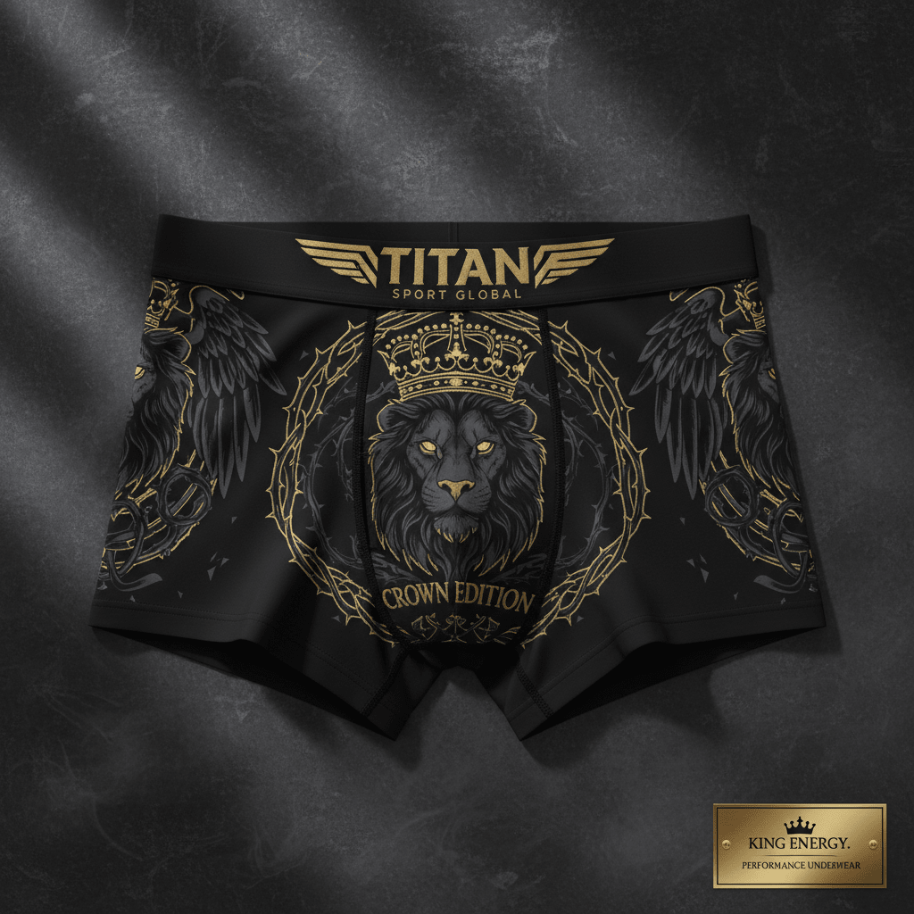 TITAN Men's Boxer Briefs Crown Edition Charcoal Gold