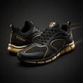 TITAN Performance Training Shoes - Black & Gold Athletic Sneakers
